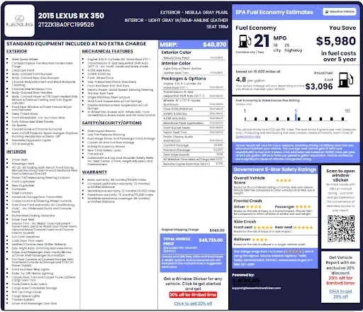 Lexus Window Sticker